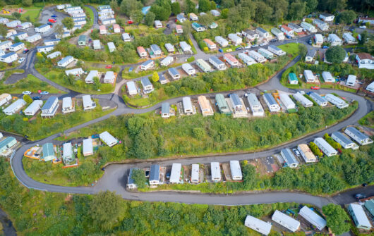 Caravan,Site,Park,Aerial,View,Traveller,Holiday,Homes,At,Cloch